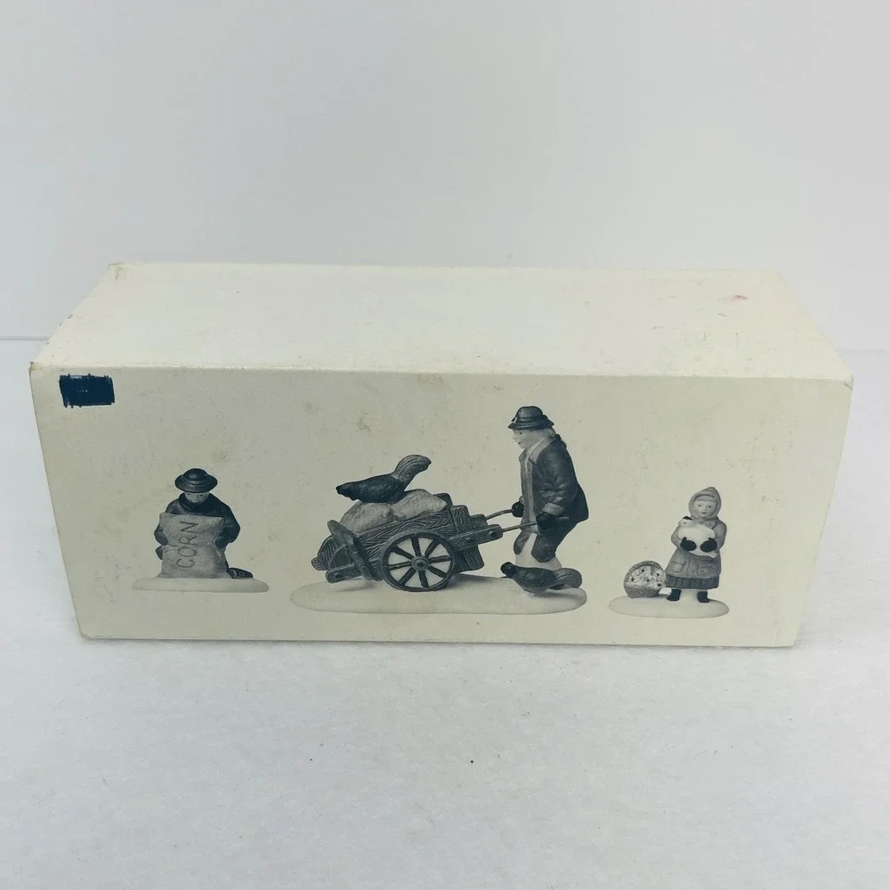 Dept 56 Heritage Village Harvest Seed Cart Set of 3 Porcelain Figures 5645-6